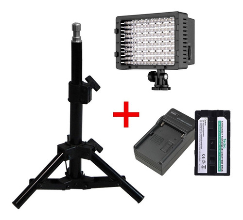 Kit Estudio Fotografia Luz Led 160 + Tripode + Bateria +