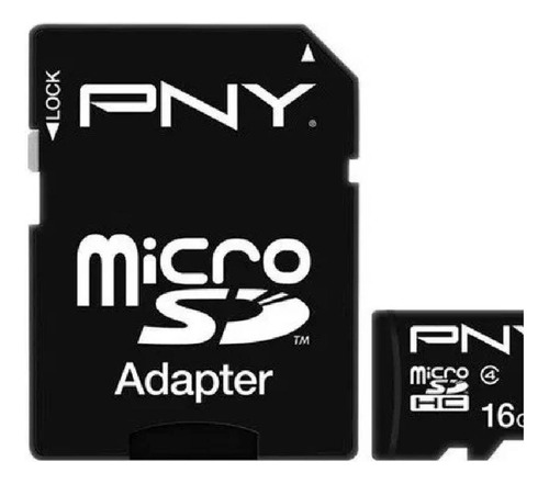 Tarjeta Micro Sd - Pny 16gb C/ Adap. Clase 4