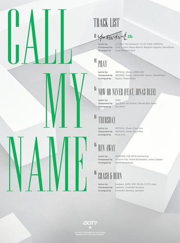 Got7 Album Oficial Call My Name Versión V