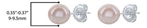 Aretes Redondos De Plata De Ley 925 Con Perlas Rosadas Culti