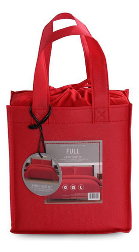 Juego sábana microfibra king size más bolsa color rojo diseño de la tela liso