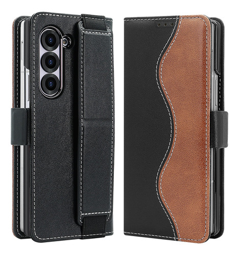 Funda De Piel Con Ranura Para Tarjetas Y Tapa Para Samsung Fold 5 6
