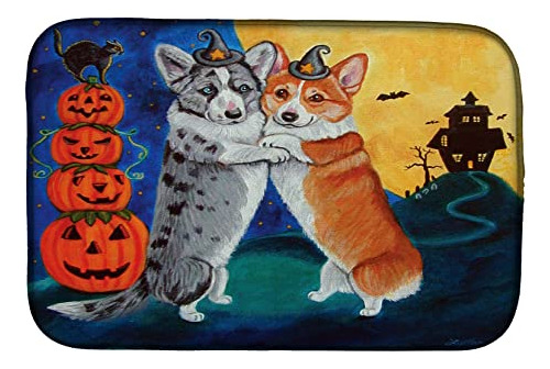 Caroline's Treasures 7413ddm Corgi Halloween Scare Dish Dryi