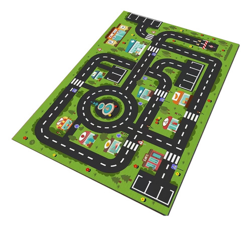 Alfombra Urbana Para Ninos: Divertido Mapa De Ciudad.