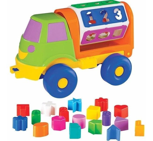 Brinquedo Educativo Caminhao Sorriso C/puxador Merco Toys