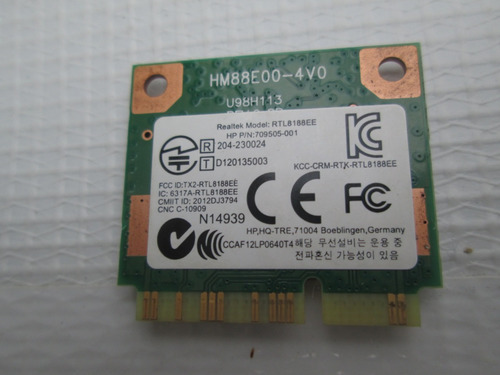 Tarjeta Wifi Wireless Hp 15 F272 Realtek Rtl8188ee Seminueva
