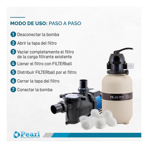 Imagen 4 de 10 de Carga Filtrante Pearl Esferas Polimero=25 Kg Arena - 700 Grs