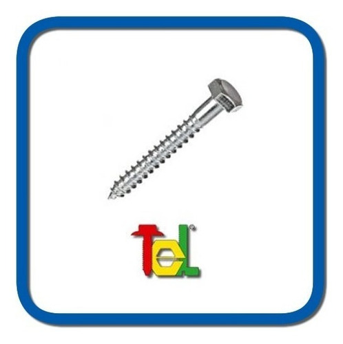 Imagen 1 de 4 de Tirafondo Tel Hexagonal 1/4x2 X 125un