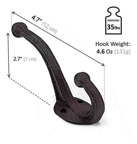 Paquete De 5 Ganchos De Pared Rústicos Ambipolar Resistentes