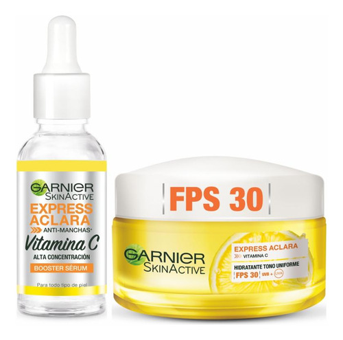 Pack Garnier Express Aclara: Crema 50ml + Serum 30ml