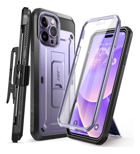 Funda Supcase Para iPhone 14 Pro Kickst C/cubre Pant Purple