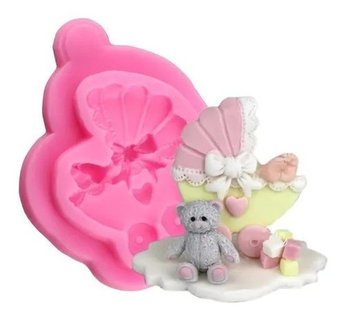 Molde De Silicona Cochecito De Bebe Porcelana Fría,souvenirs