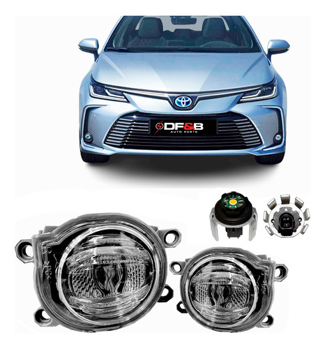 Par Farol Milha Toyota Corolla 2020 A 2024 + Par Led Aux