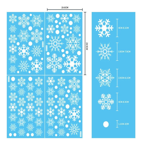 Aplicável A 8 Hojas Pegatinas Navideñas Copos De Nieve