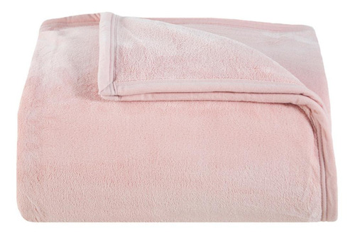 Cobertor Buddemeyer Aspen cor rosa com design liso de 270cm x 260cm