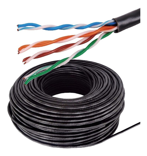 Imagen 3 de 6 de Bobina Rollo Cable Red Utp Cat 5e 100 Mts Glc Exterior Int