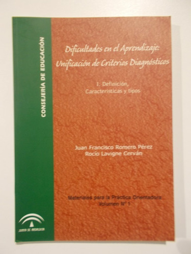 Libro  Dificultades En El Aprendizaje: Unificación De Criter