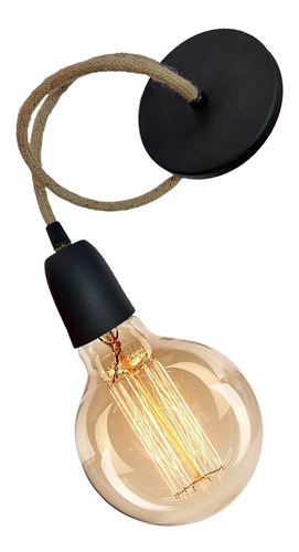 Portalampara Colgante Industrial Vintage Oxido Color Negro