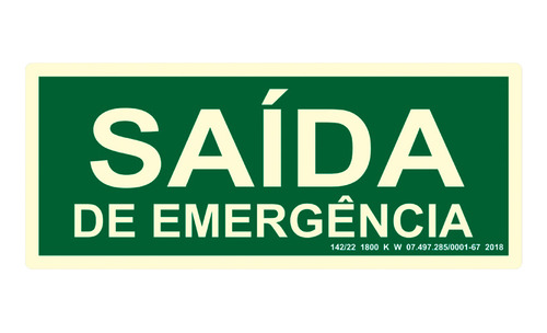 Placa Sinalização Sinalize Saída De Emergência 15 X 30cm