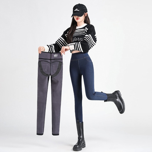 Leggings De Mezclilla Con Forro Polar Térmicos Para Mujeres