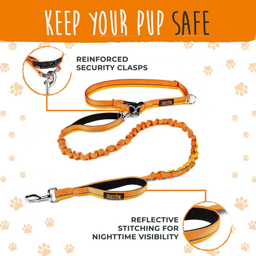 Trela Para Cão Sem Mãos Mighty Paw | Trela De Cintura Bun...