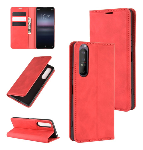 Funda De Piel Con Ventosa Magnética Para Sony Xperia 1 Ii