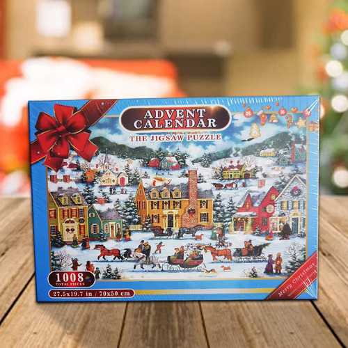 Rompecabezas Navideño De 1008 Piezas, Calendario De Casa