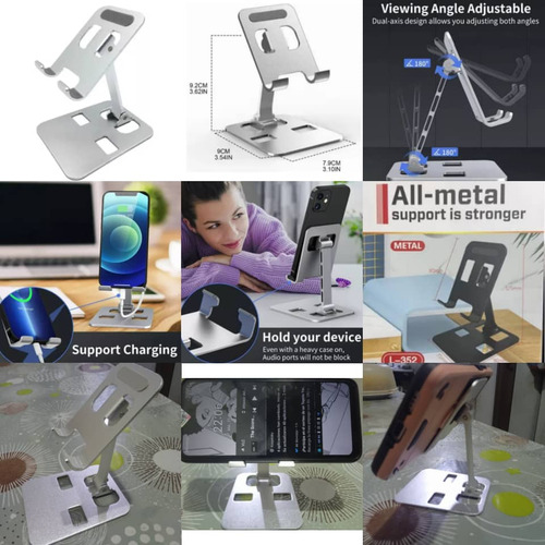 Base Metálica Porta Celular iPad Tablet Soporte Teléfono