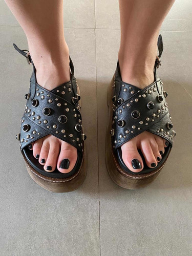 Sandalias Plataformas Donne Cuero