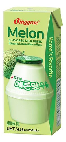 Leche Coreana Binggrae Sabor Melón Leche Saborizada 200ml