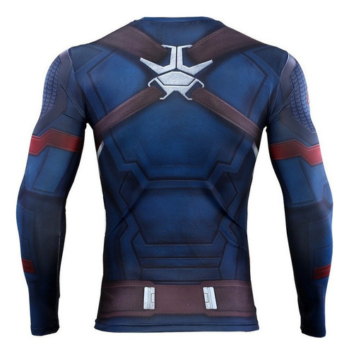 C Traje Cosplay Para Avengers Capitán América Playera