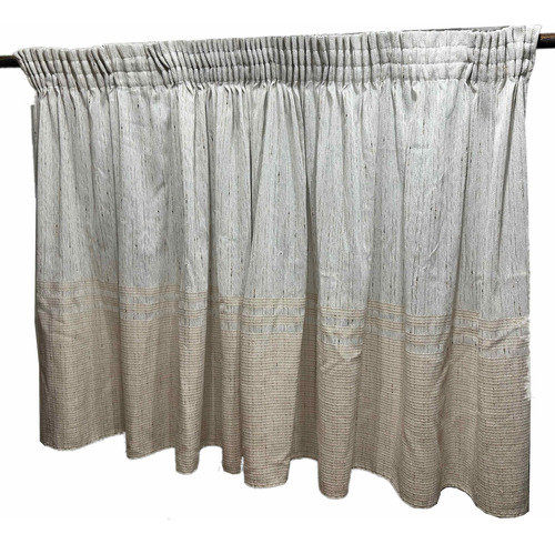 Cortinas Rusticas Beige 105x120cm 2 Unidades