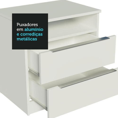 Mesa De Cabeceira 2 Gavetas Madesa Branco