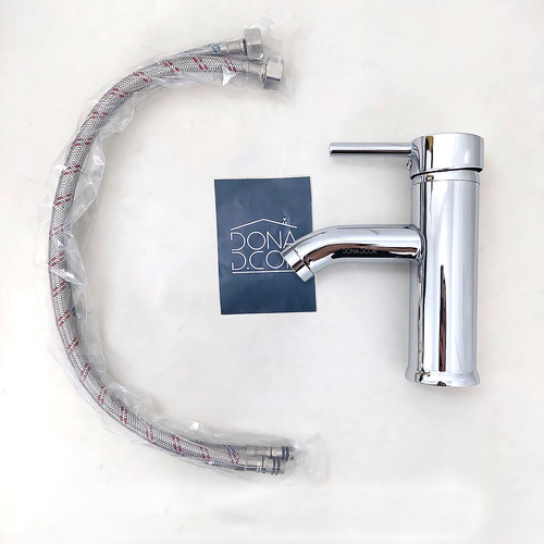 Torneira Banheiro Aço Inox Cromado Misturador Monocomando Dona D.Cor Água Quente E Fria Bica Baixa Cuba Lavatório Inox 304 Torneira De Bancada Luxo Cor Prata Acabamento Cromado
