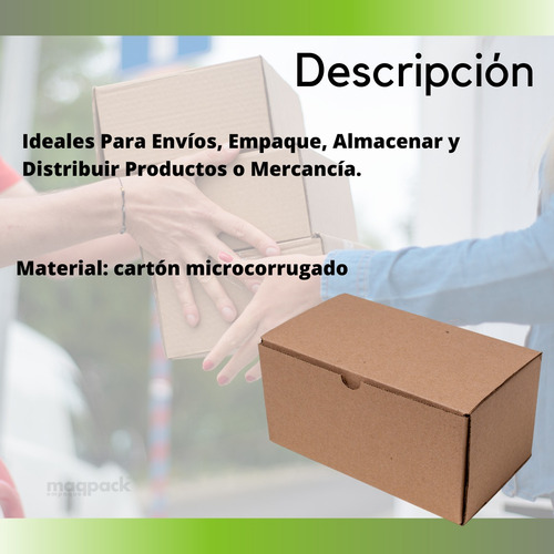 Imagen 3 de 4 de 50 Cajas De Cartón Microcorrugado Kraft 12x9x8 Cms 19009
