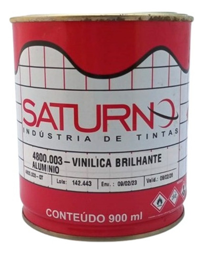 Tinta Vinílica Brilhante Alumínio 900ml Saturno 4800.003