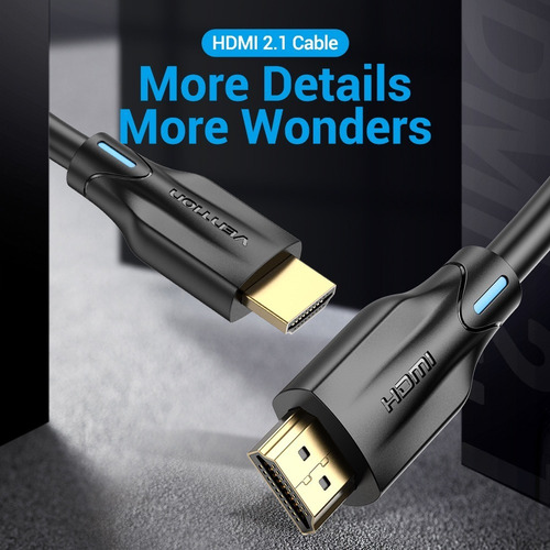 Cable Hdmi 2.1 Vention Hdr Earc Negro 8k 60hz 2m 10 Piezas