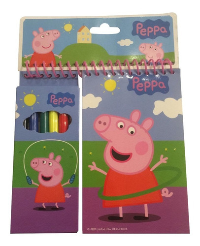 Set De Papelería Peppa Pig - Block + Rotuladores 