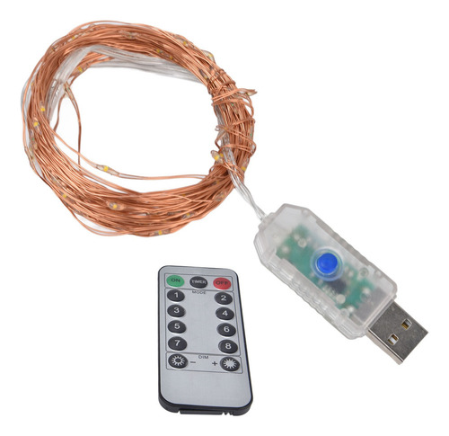 Cadena De Luces Led De Alambre De Cobre, 8 Modos De Iluminac