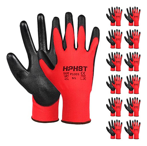 Pu Coated Safety Work Gloves, 12 Pairs Work Gloves Mech...