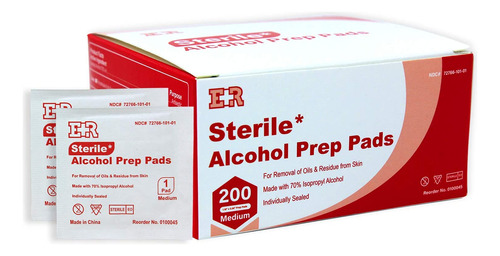 Ever Ready First Aid Alcohol Prep Pads, Medium 2-ply Alcohol