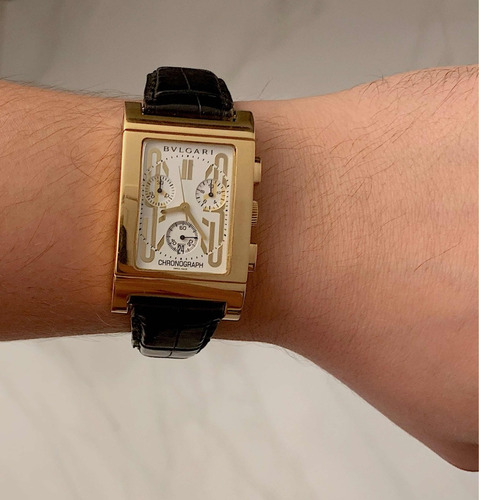 Bulgari Rettangolo De Ouro Amarelo Chronograph , Completo !!