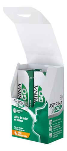 Caja 10 Sobres Polvo Para Dolor De Cabeza 500mg C/u Aspirina