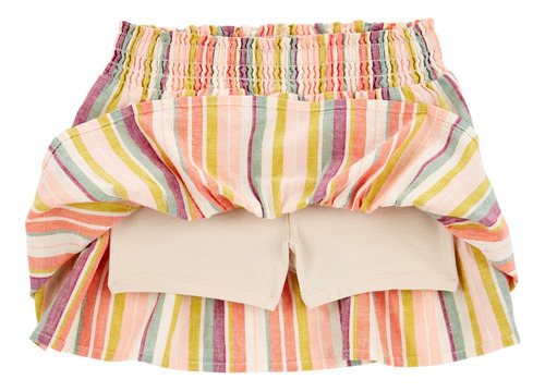 Short Pollera De Lino, Diseño A Rayas Carters 2p331810