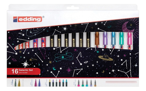 Galactic Set Marcadores Para Diseñar Edding X16 Unidades