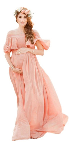 Vestido Ancho Rosa Notia De Maternidad De Elegantes Fiesta