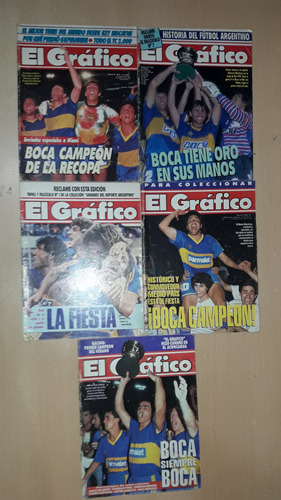 Lote 5 Revistas El Gráfico N°3676 3721 3743 3820 3825 Boca