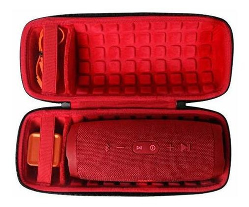 Estuche Portatil Para Jbl Charge 5 Case Con Interior Rojo