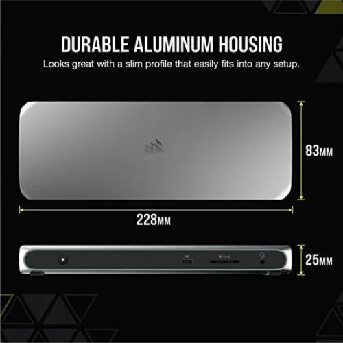 Corsair Tbt100 Thunderbolt 3 Dock: Carga De 85 W, Soporte D