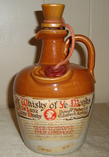 Porron De Ceramica  Whisky Of Monks-escocia Vacio- Decada 60